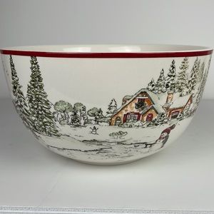 Williams Sonoma Christmas/Snowman Serving Bowl (Large)